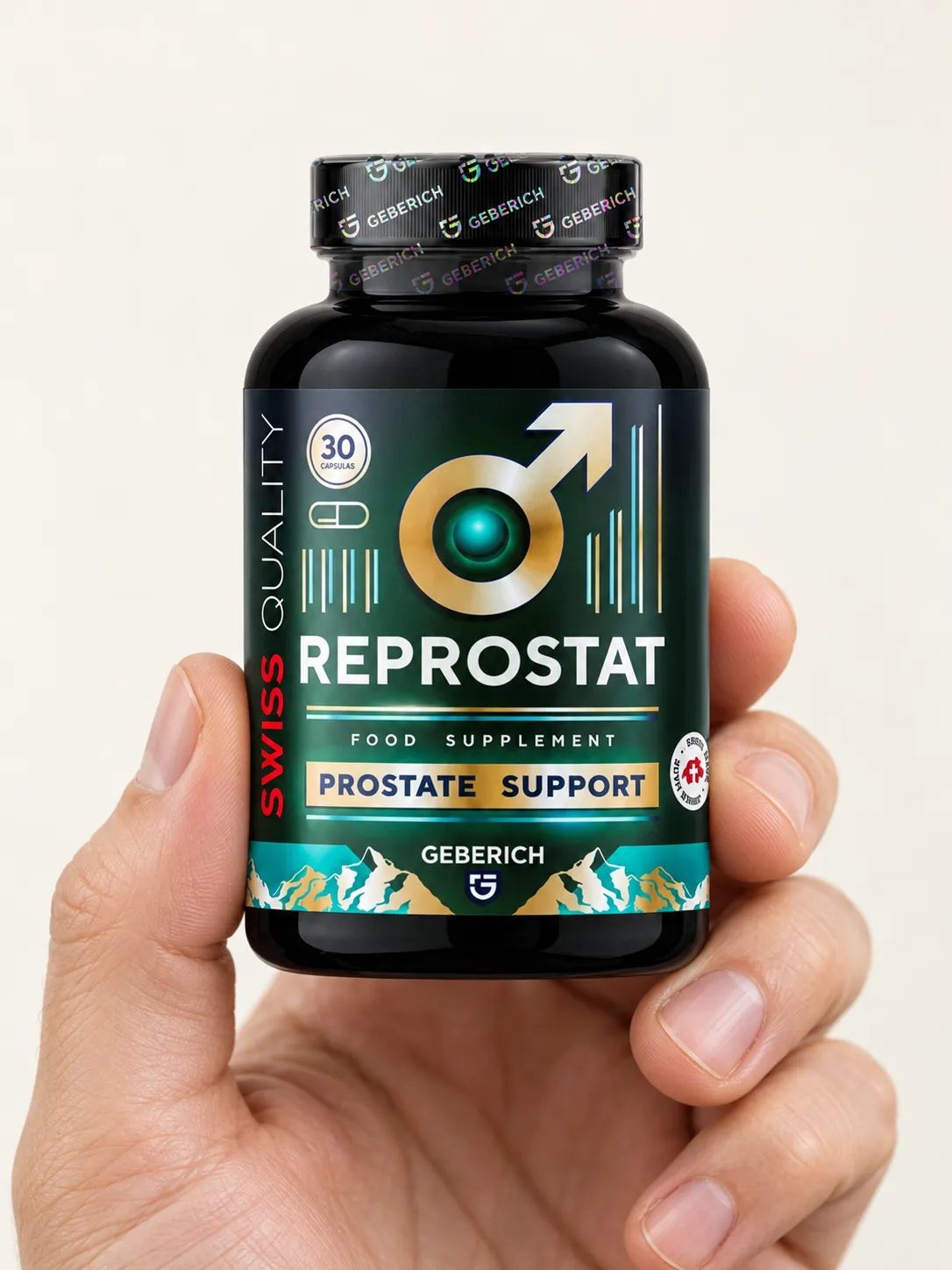 Reprostat — Verpackung in der Hand