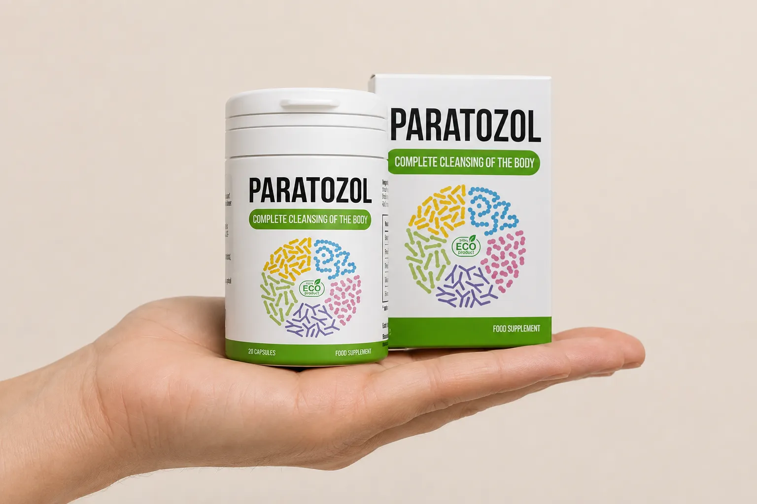 Paratozol — Verpackung in der Hand