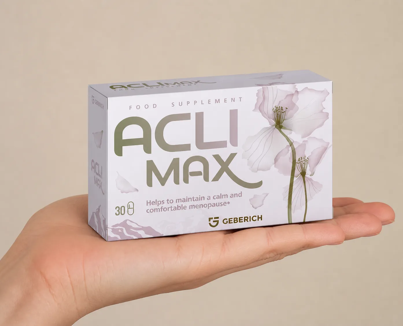 Aclimax — Verpackung in der Hand