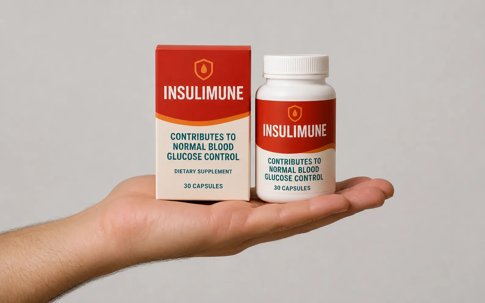 Insulimune + — Verpackung in der Hand