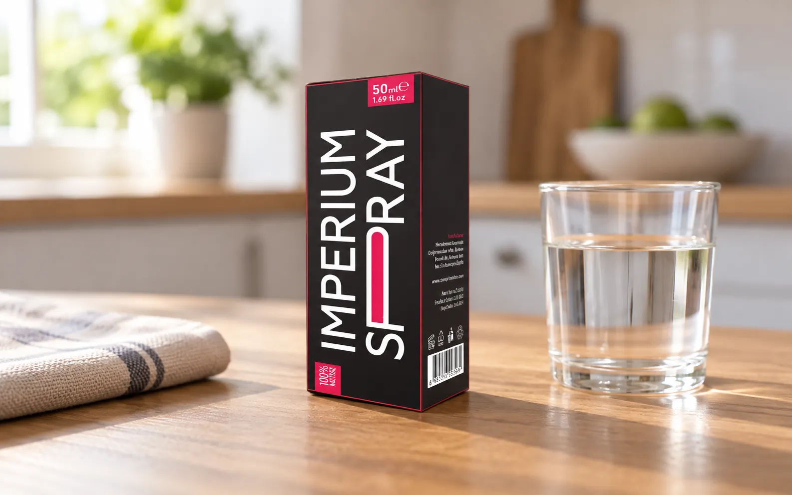 Imperium Spray — Verpackung im Alltag