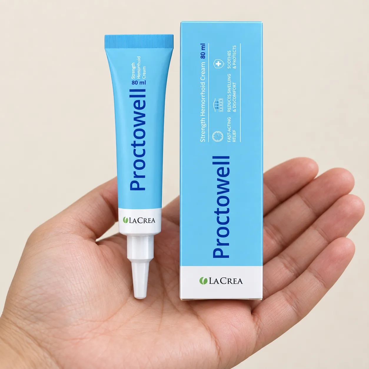 Proctowell — Verpackung in der Hand