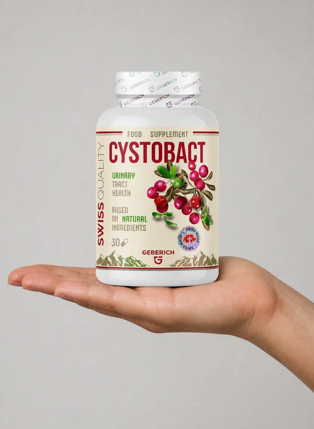 CYSTOBACT — Verpackung in der Hand