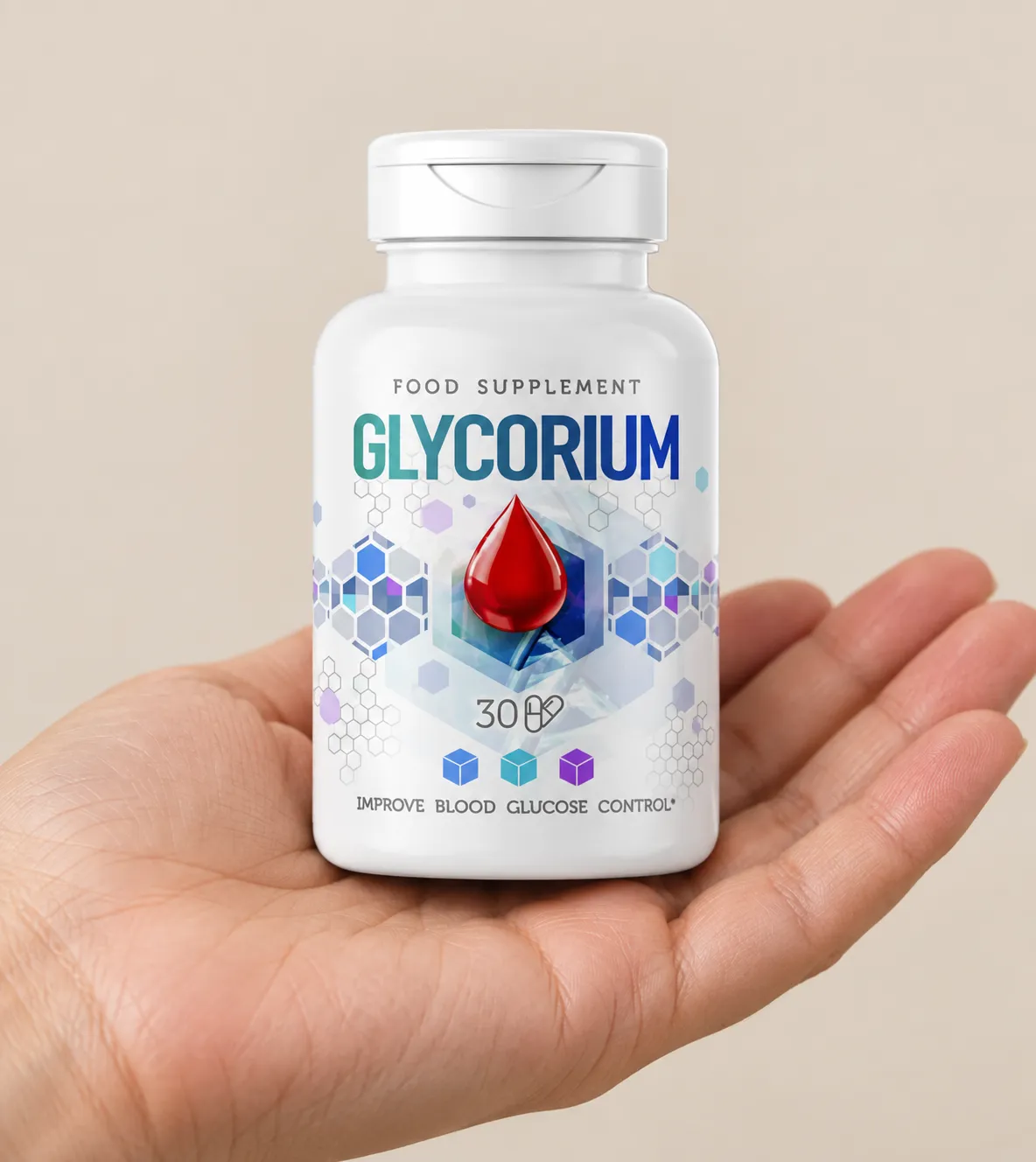 Glycorium — Verpackung in der Hand