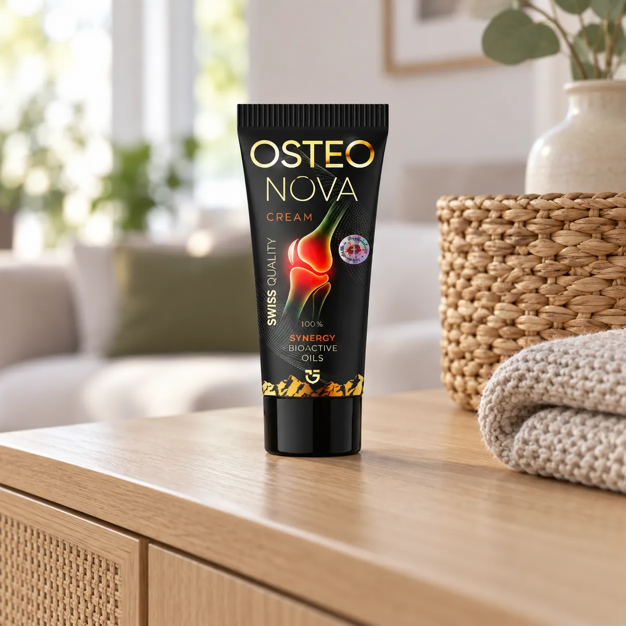 OsteoNova cream — Verpackung im Alltag