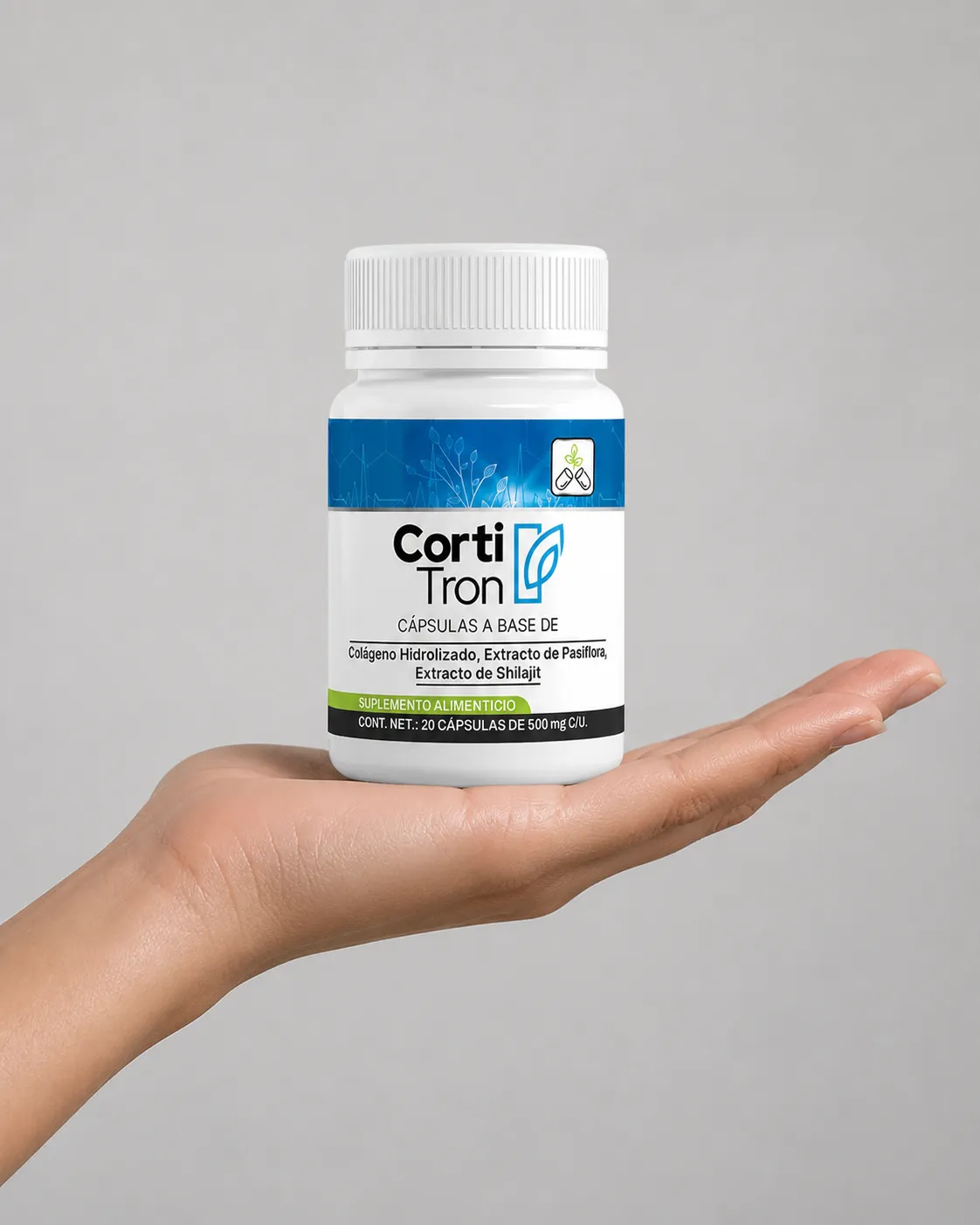 Cortitron — Verpackung in der Hand