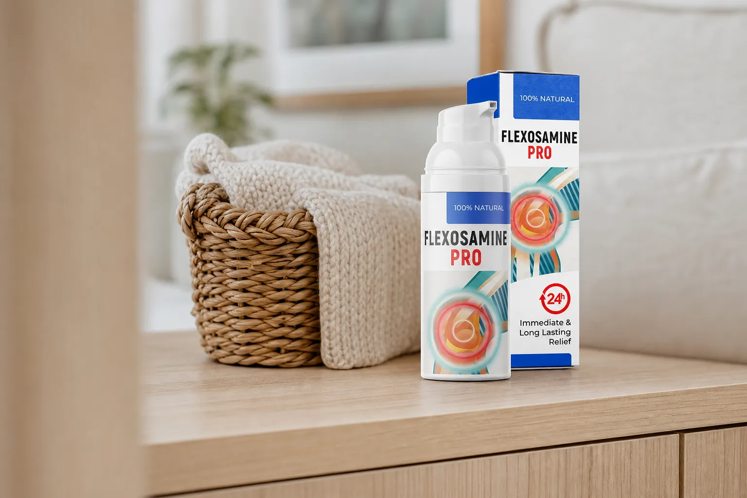 Flexosamine PRO — Verpackung im Alltag