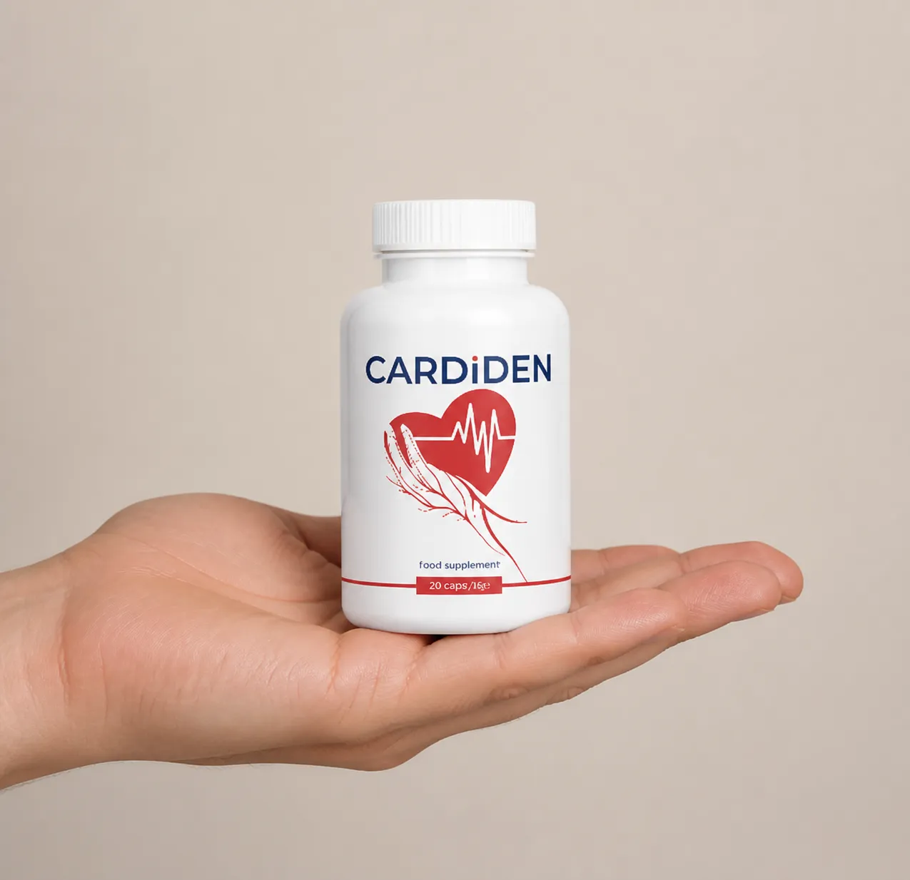 Cardiden — Verpackung in der Hand