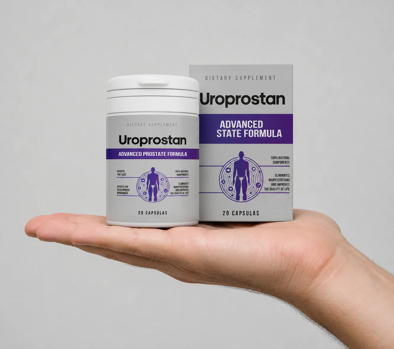 Uroprostan — Verpackung in der Hand