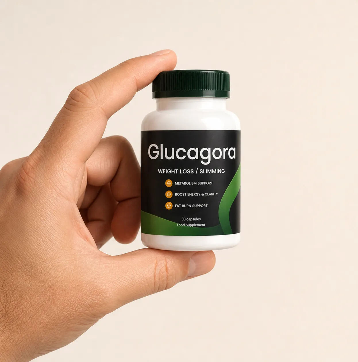 Glucagora — Verpackung in der Hand