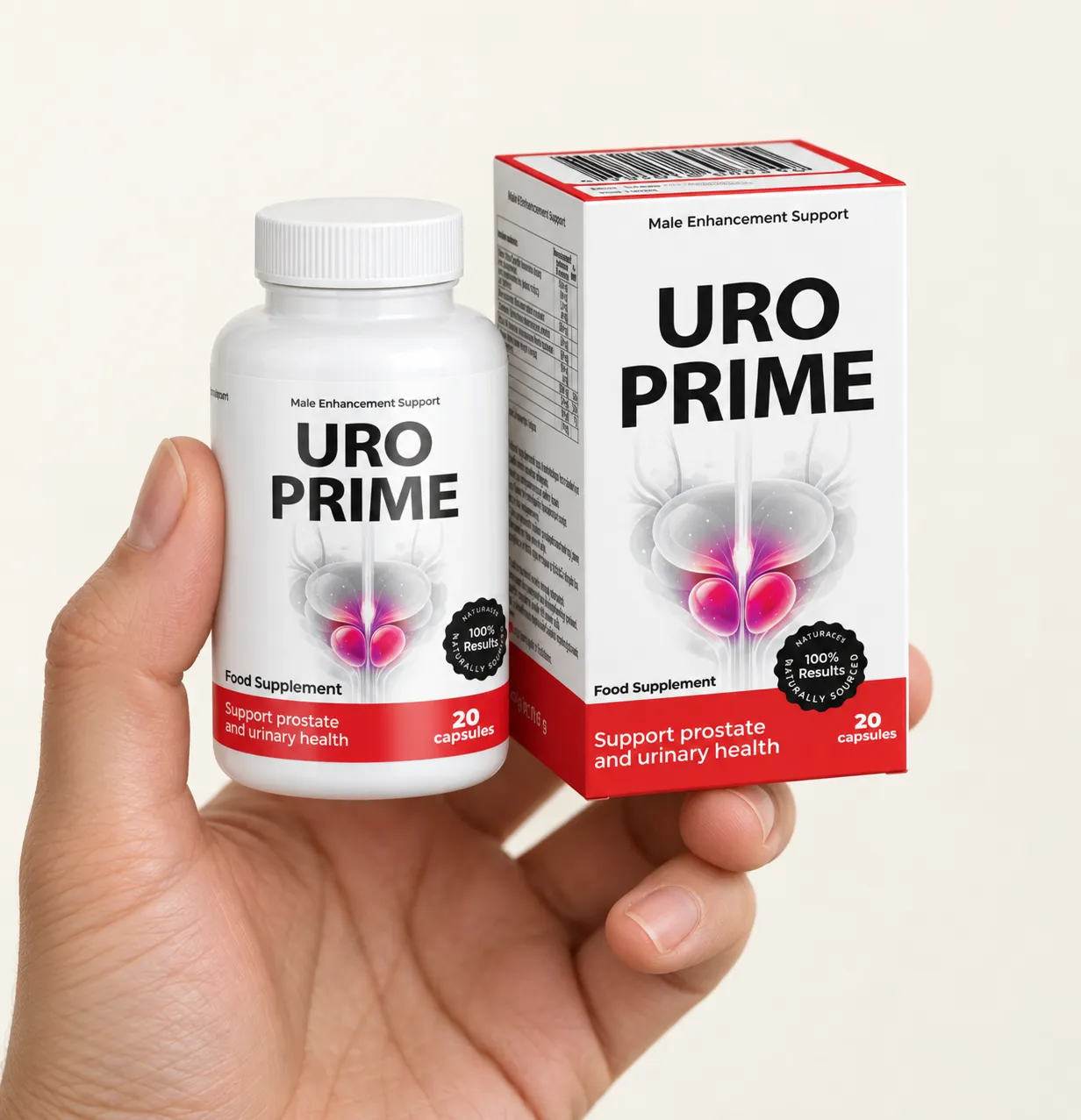 UroPrime — Verpackung in der Hand