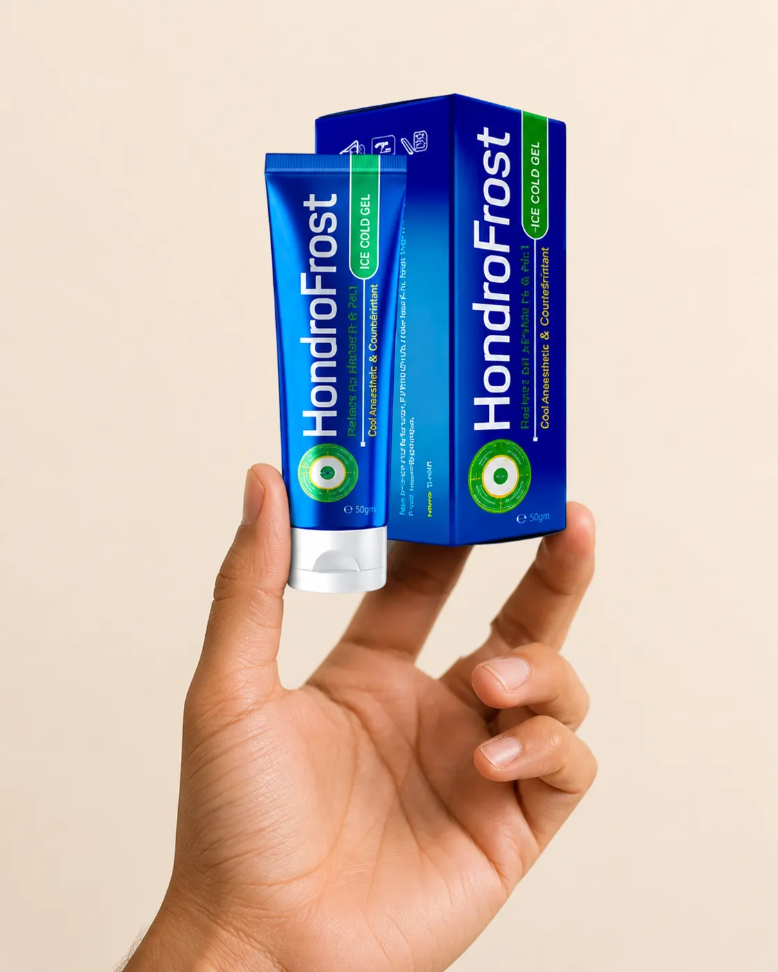 Hondrofrost — Verpackung in der Hand